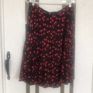 J. Crew pleated cherry skirt